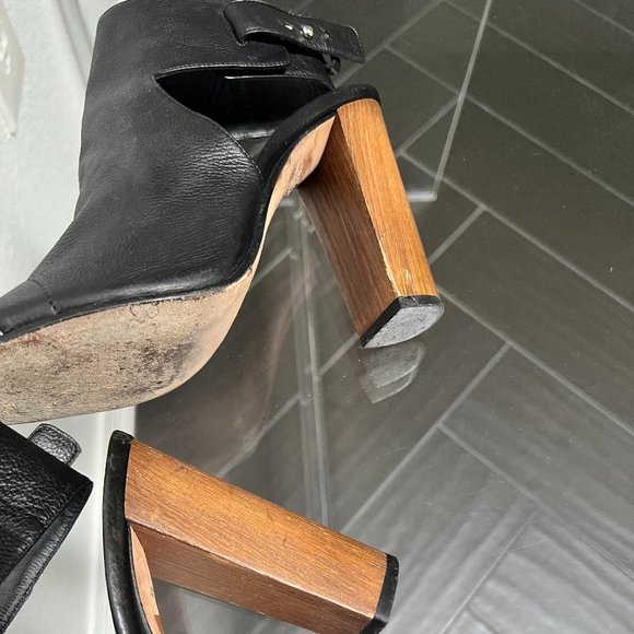 Vince Addie Open-toe Bootie Block Heel Sandals Black - Picture 13 of 14